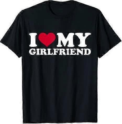 Jeg elsker min kæreste T-shirt - Sort Valentinsgave 3XL