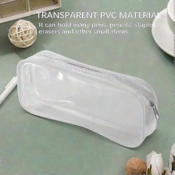 4-pak gennemsigtige PVC lynlås penalhuse Transparent