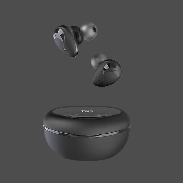 Mini trådløst ENC Bluetooth-headset med opladet strømdisplay Black