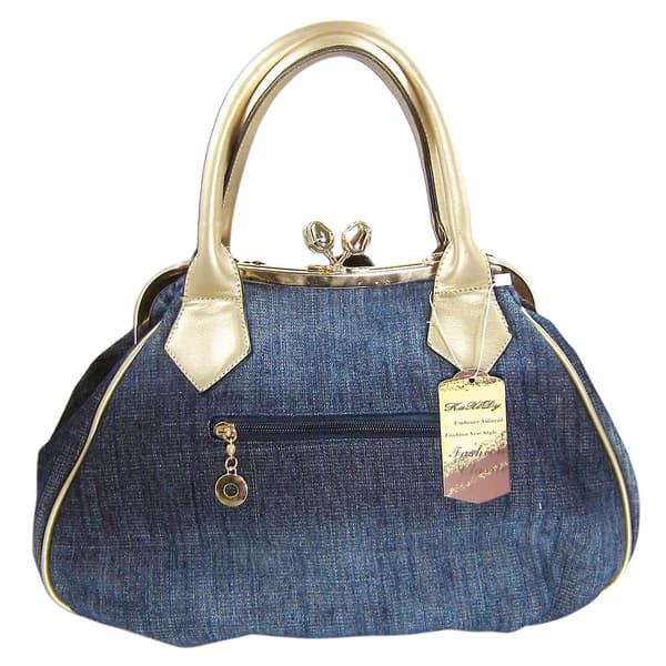 Axelväska i denim Gold