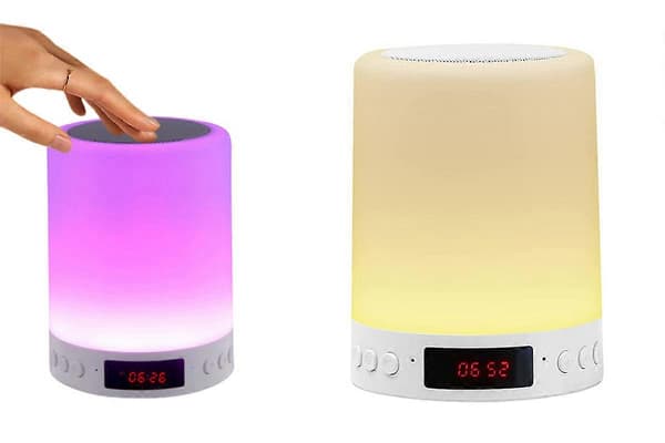 Väckarklocka Vakna Ljus Dimbar LED Touch Sänglampa För Sovrum White One Size