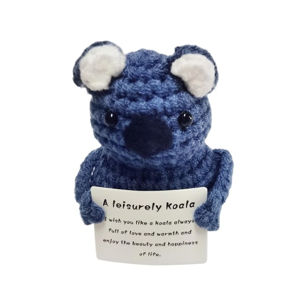 Positiivinen virkattu eläin rohkaisevalla kortilla emotionaalista tukea Neulominen Koala Kani Hiiri Sipuli Mustikka Lelu Nukke Lapset Aikuiset Lahja Tianyuhe A