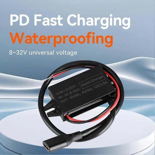 X9FB USB C Strømmodul 30W PD Konverter til Biler 8V-32V til 5V/9V/12V