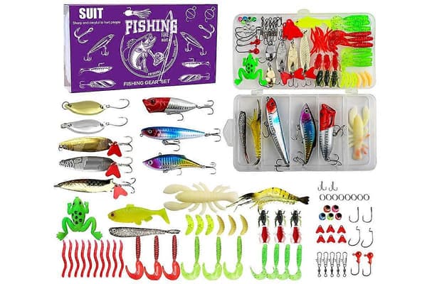 Fiskegrejssæt Lokkemad Tilbehør til Bas, Ørred, Laks - Lilla Purple One Size