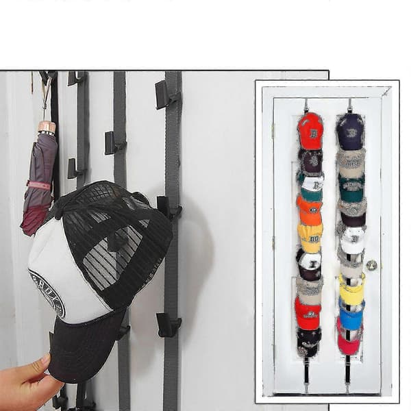 Baseball Cap Rack Hat Holder Rack Hjem Organizer Oppbevaring Dør Skap Henger - Wtake