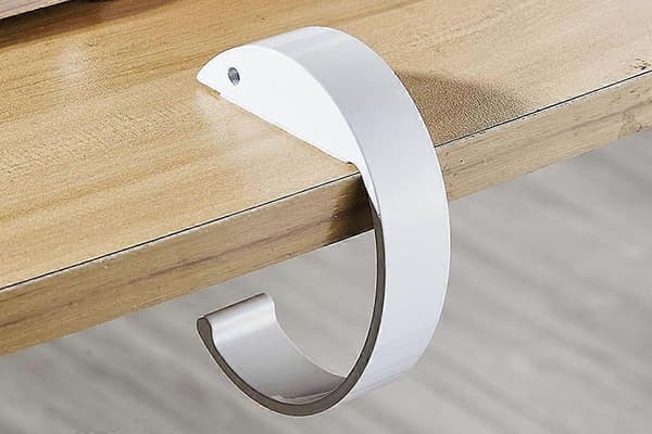 C-formet taskekrog til bord håndtaskeophæng til skrivebord White One Size