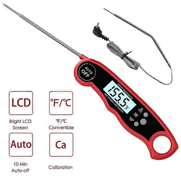 Digital Termometer Ugn Dubbel Probe Matlagningstermometer med Alarmfunktion Lämplig för Kött, Mat