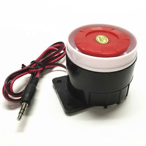DC 12V Mini Kablet Sirene Horn Hjem Sikkerhet Lyd Alarmsystem, ett stykke