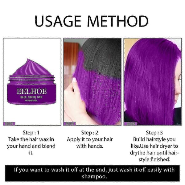 Eelhoe Bedstemor Grå Farverig Hårvoks Hårmudder Langtidsholdbar Styling Naturlig Fluffy Farve Engangsfarvet Hårvoks