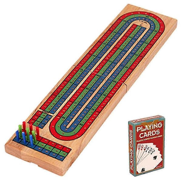 25-26 1 sett Cribbage Board bordspill massivt tre festbrettspill Cribbage kortbrett