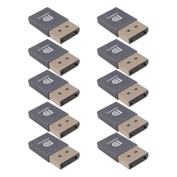 10 st 4K Displayport Dummy Plug DP Virtuell Skärmadapter EDID Headless Ghost Emulator Grafikkort Cheater Grey