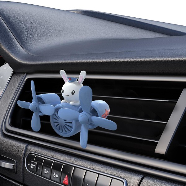 Car Air Freshener Vent Clip LED Light Fan Car Duft Aroma Diffuser Parfyme Bunny