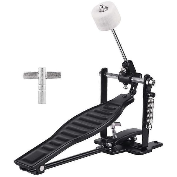 Trommepedal Sort Aluminiumslegering Børne Rack Trommepedal Sæt med Trommestik og Trommenøgle Black