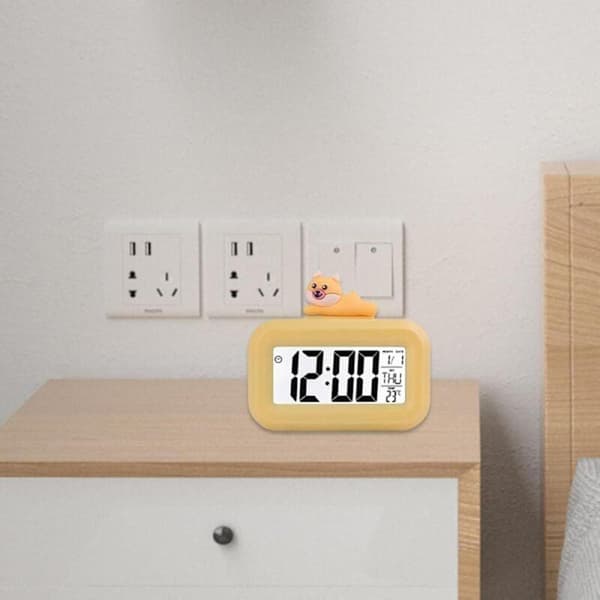 HD Cartoon LCD Alarm Clock with Backlit Display