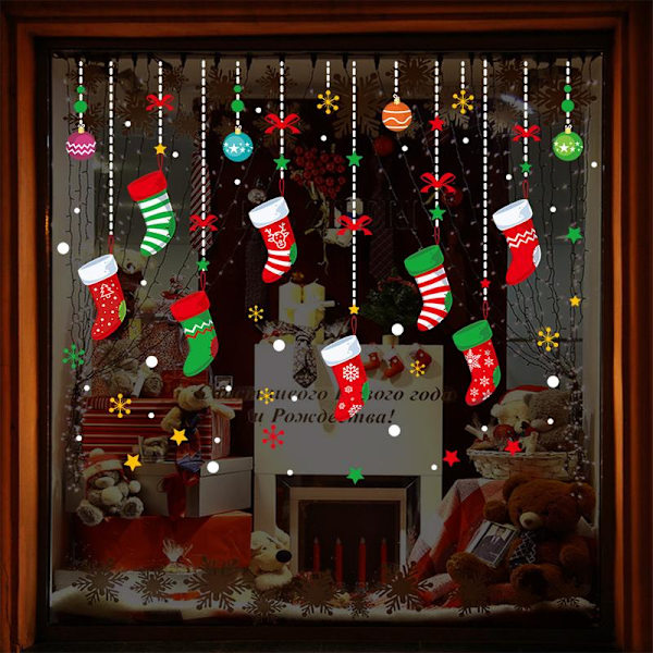 Jul Väggdekal Jultomte Älg Juldekal style4