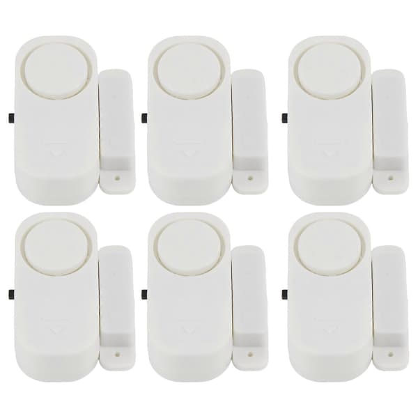 6-pack Window Alarm, Mini Wireless Window Door Burglar Alarm Security System Magnetic Sensor Protection for Home FT