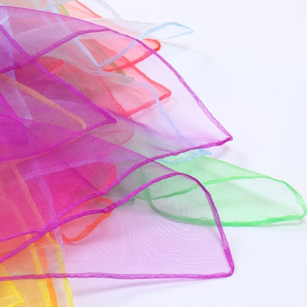 20 st Jongleringhalsduk för barn, paket med färgad tygscarf för dans, 60 x 60 cm Magic Scarf för Circus Garden Games