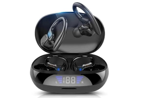 LED-skjerm Over-Ear Trådløse Ørepropper Bluetooth Hodetelefoner Innebygd Black One Size
