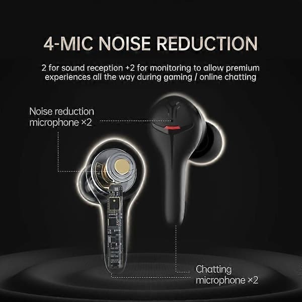 Trådløst Bluetooth-headset med støydemping for spill, in-ear Bluetooth-headset