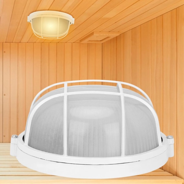Anti-Høylys Temperatur Fuktighet Tilbehør Rund lampeskjermbeskyttelse for badstue Dampbad Bruk Vanntett gitter Tak Oval skillevegg