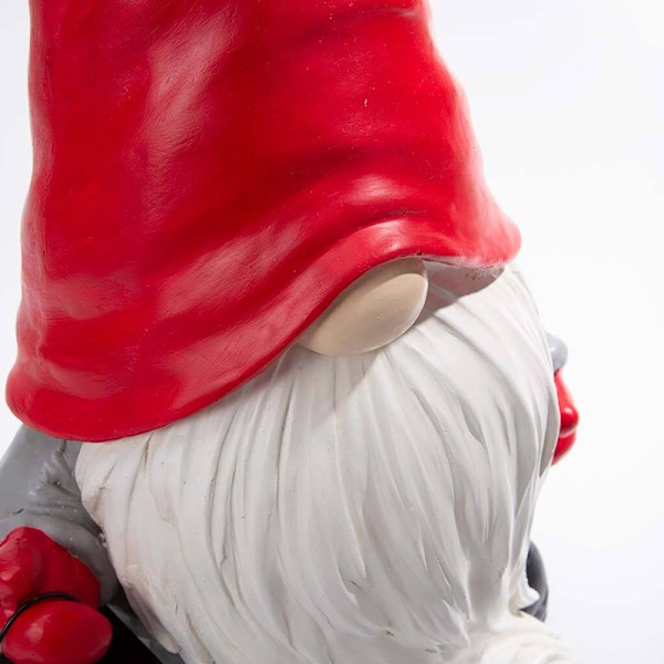 Välkommen hem Gnome Skulptur med soldriven lykta harts inomhus utomhus dekorativ prydnad juldekor A