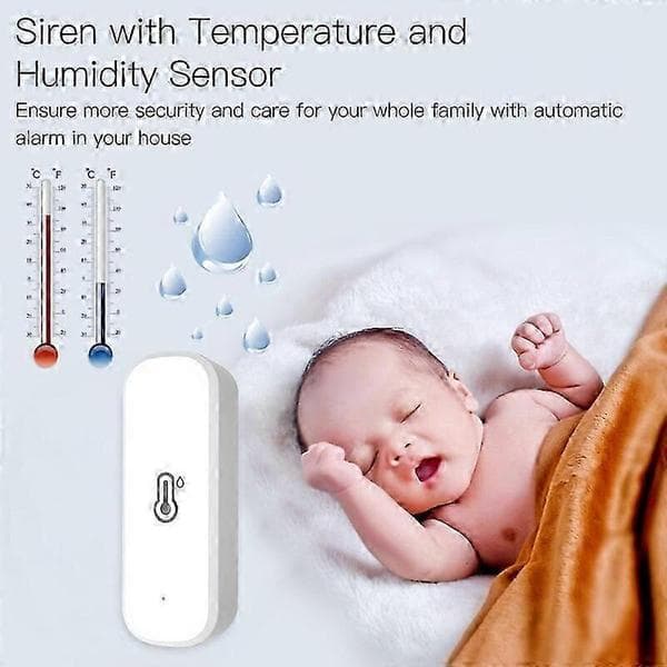 Tuya Smart Wifi Temperatur- og fuktighetssensor Innendørs Hygrometer Termometer Smart Life Kontroll Støtter Alexa Google Assistant ZigBee Version