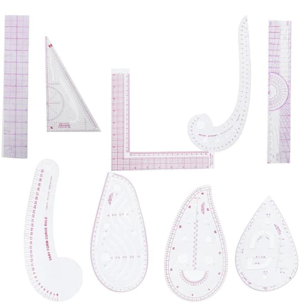 9-piece Sewing Ruler Set Multifunctional Curve Ruler Tailor Measuring Accessories 0.2