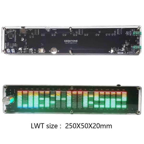 LED Audio Spectrum Analyzer Musikspektrum Dynamisk Nivåindikator Som visas