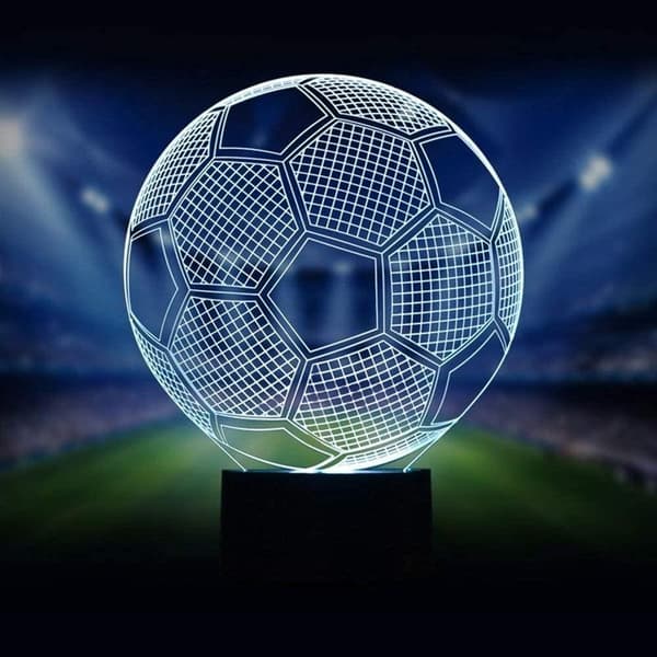 3D LED Natlampe USB Bordlampe Fodbold Hjemmeindretning