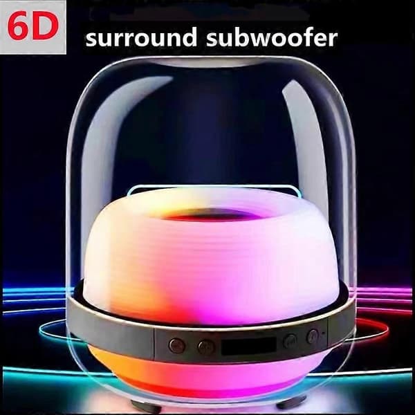 L20 15W Gennemsigtig Lysende 6D Stereo Trådløs Bluetooth Højttaler Sort Black