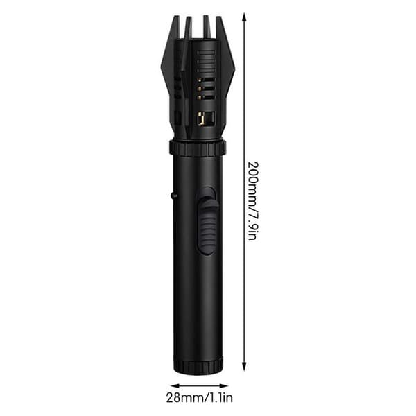 Camping Outdoor Windproof Straight Flame Lighter Adjustable Red Flame Inflatable Lighter for Grilling BBQ Black