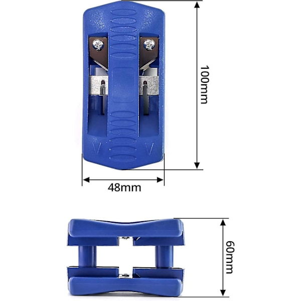 Kantbåndstrimmer, Haletrimmer, Håndkantstrimmer, Træbearbejdningsværktøjer Kant End Cutter Sæt Med Kulstofstål Blade (blå) (2stk)