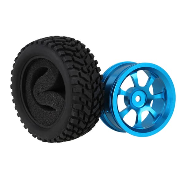 4 RC 1:10 aluminium 7-eikers felger med 4 dekk for On Road Rallybil