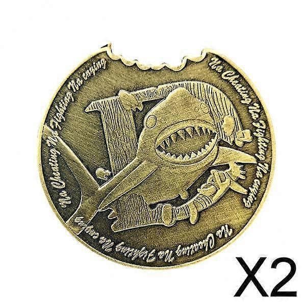 2X valkohai-muotoinen kolikko