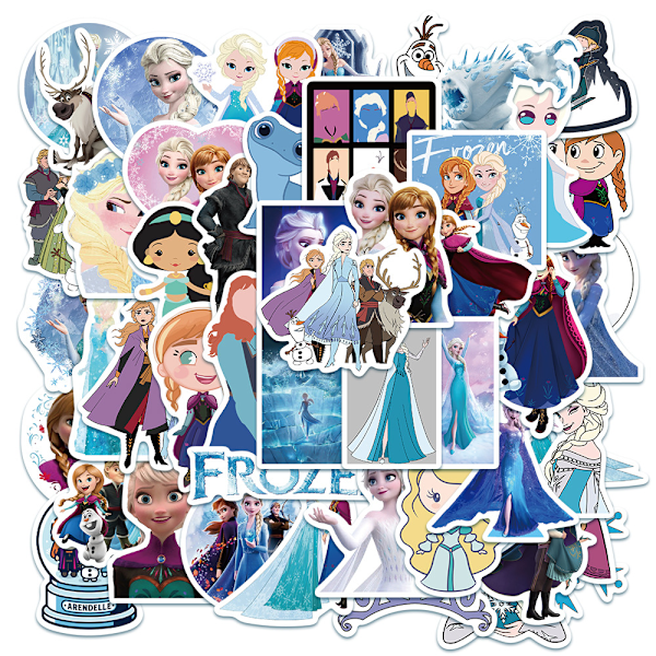 50 stk Frozen Elsa klistremerker bursdagsfest gaver Lolly Loot Bag Fillers Gave