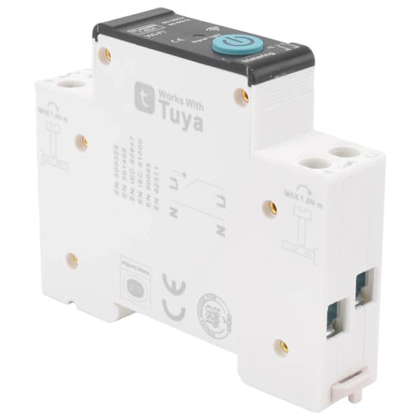 TUYA WIFI Smart Strømbryter Relébryter Spenningsstrømbeskytter Energimåler Stemmefjernkontroll for Smarthjem