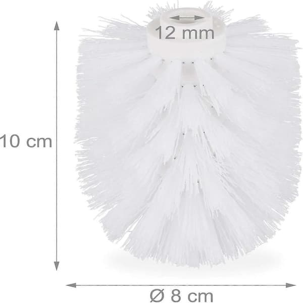 Replacement Brush Heads for Toilet Brush, 9-pack, WC Brushes, 12mm Thread, D: 7cm, White