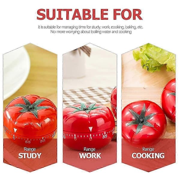 Kjøkkenmatlagingstimer Tegneserie Kjøkkentimer Tomatformet Timer Baketidspåminnelse 6.3x4.5cm