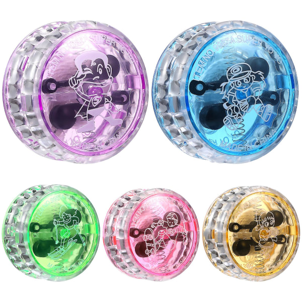 5 kpl Light Up Yo Responsive Balls Vilkkuvat muoviset yo-yo pallot Lelut Juhla suosii leikkikaluja lapsille