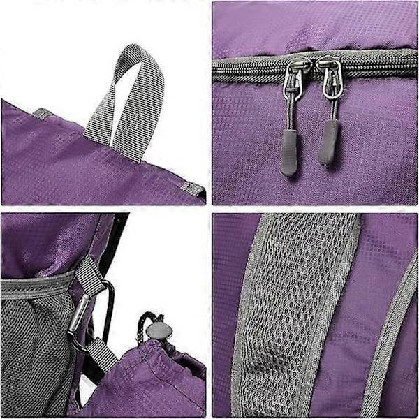 Foldable Backpack Lightweight, Small Waterproof Backpack for Outdoor Sports, Durable Packable Backpack Practical Everyday Backpack Purple