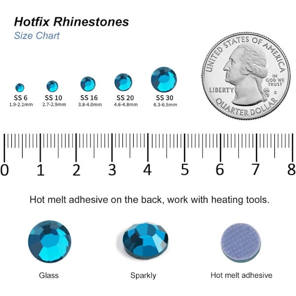 3000 st Hotfix Indicolite Strassstenar för Hantverk, SS16 (3,8-4,0 mm) Indicolite Indicolite SS16