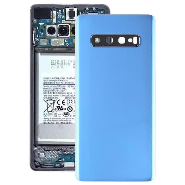 [Ny] Batterilucka för Galaxy S10+ med kameralins Blue