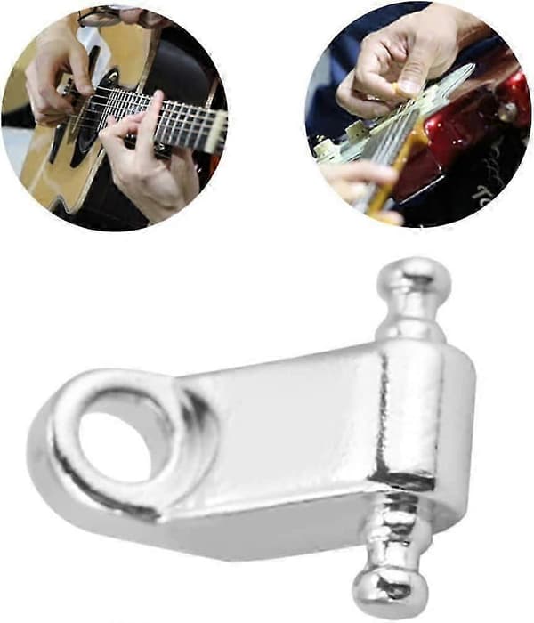 Rullsträngsträd Hållare Metall Elektrisk Gitarr Strängstyrningar med Skruvar Elgitarr (2 set, silver)
