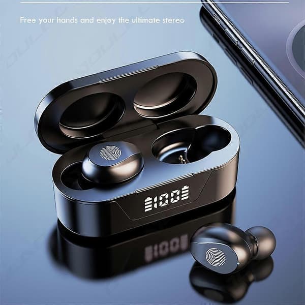 Mini bluetooth-headset med strömdisplay touch bluetooth-headset White