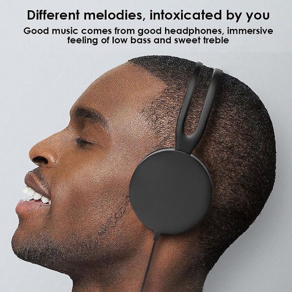 3,5 mm kablede hodetelefoner Mikrofon støyreduksjon over øret stereohodetelefoner Balck