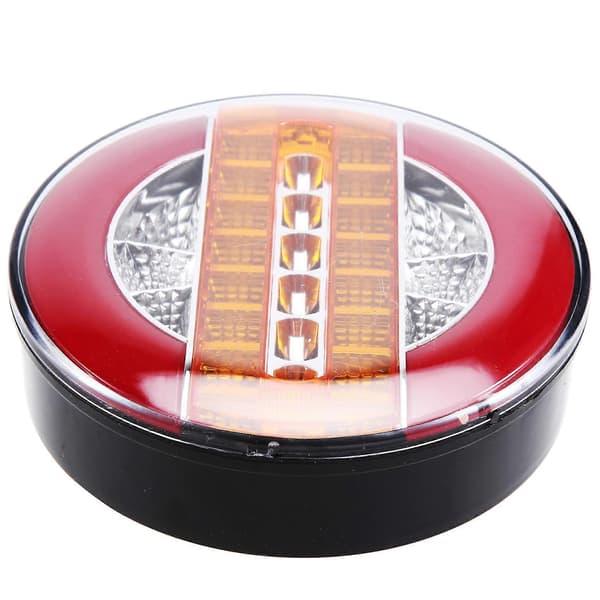 4 tommer trailer dynamisk baglygte 24V LED lastbil bremselys LED rund vand hamburger til biler både busser campingvogne Red