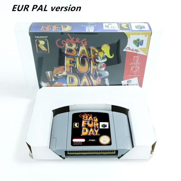 Conker's Bad Fur Day 64-bitars spelkassett US NTSC-version eller EUR PAL-version för N64-konsoler EUR PAL (with Box)