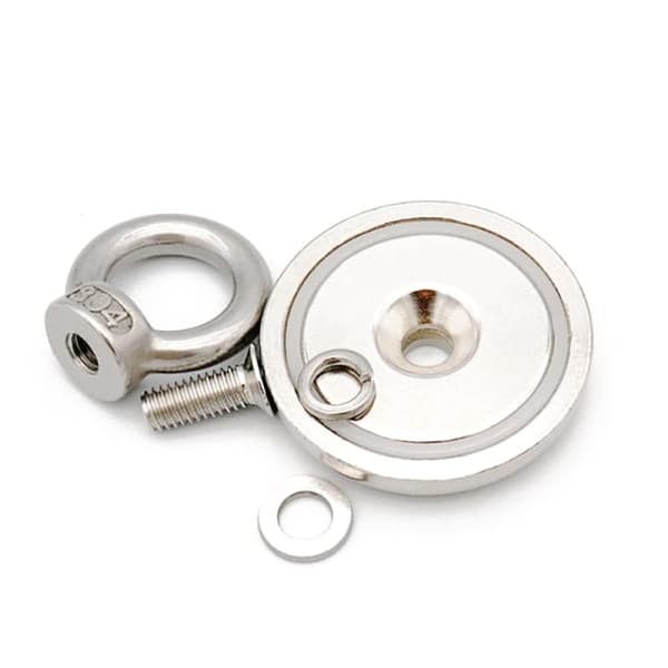 Superstærk neodymmagnet / fiskemagnet Sølv 20 mm