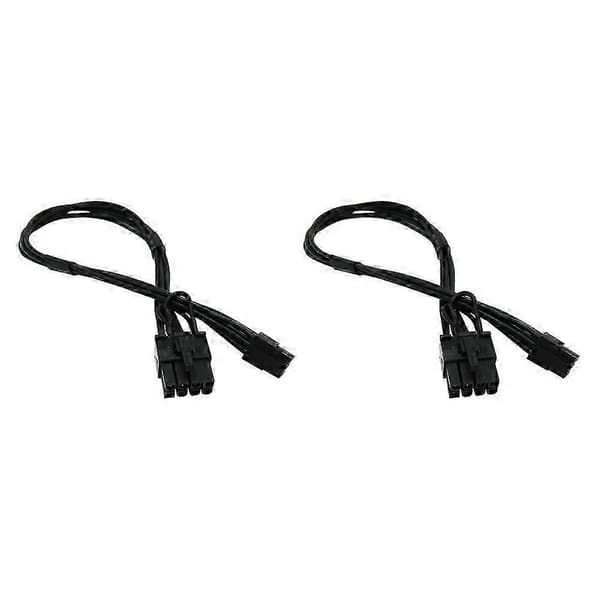 Mini 6-bens til 8-bens PCIe PCI-E grafikkort strømkabel til Pro Tower (pakke med 2) svart