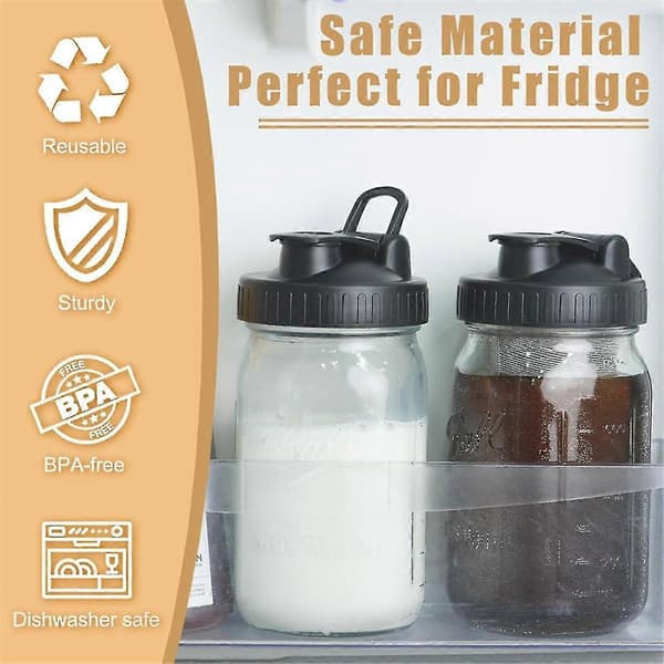 Hällpipslock för Ball Wide Mouth Mason Jars, lufttätt konserveringsburklock med snäpplock för dressinghällning, 4-pack